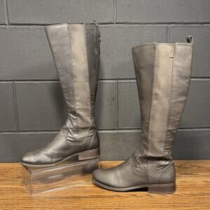 Jessica Simpson Radforde Gray Leather Knee High Campus Riding Boots Women’s 9.5